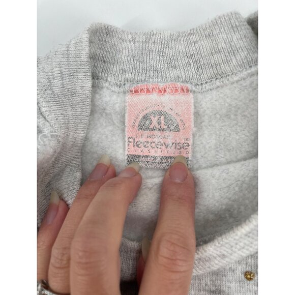 Vintage Fleecewise Womens XL Ugly Christmas Sweatshirt Colorful String Lights - Picture 3 of 8